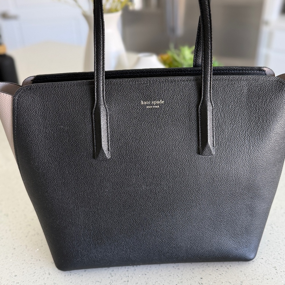 Kate Spade Black & Cream Two-Tone Structured Shoulder Bag